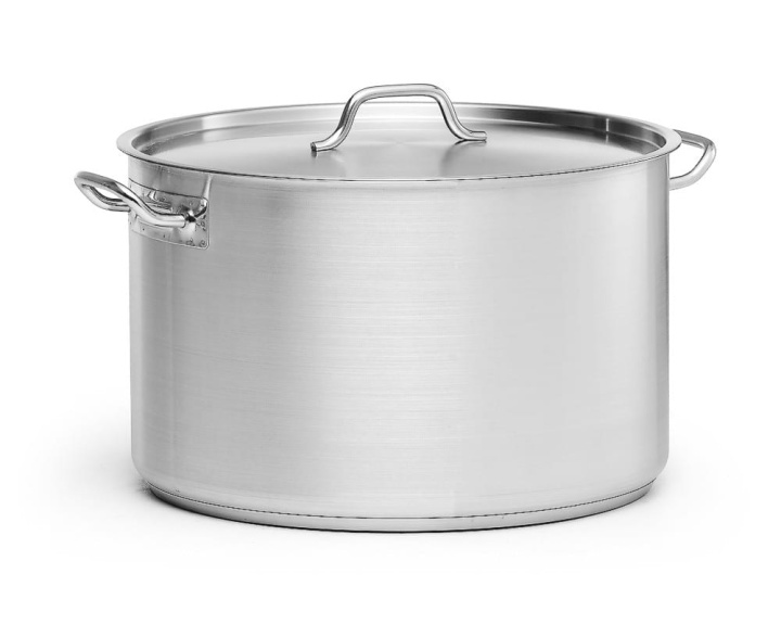 Låg kittel i rostfritt stål, med lock - Patina - 44,5 liter