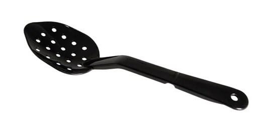 Plastic spoon perforated 28 cm, black