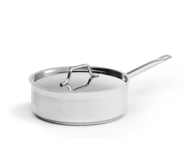 Deep frying pan with lid, stainless 6.0 litres