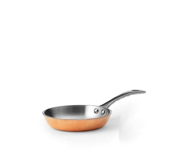 Mini frying pan in copper, 10cm - Patina