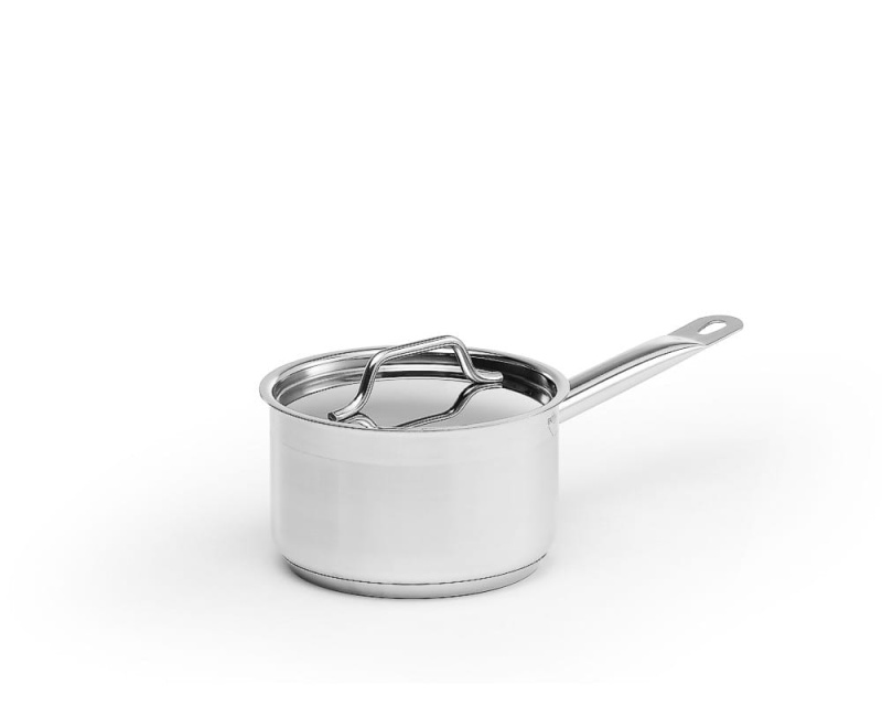 Stainless steel saucepan, with lid - Patina