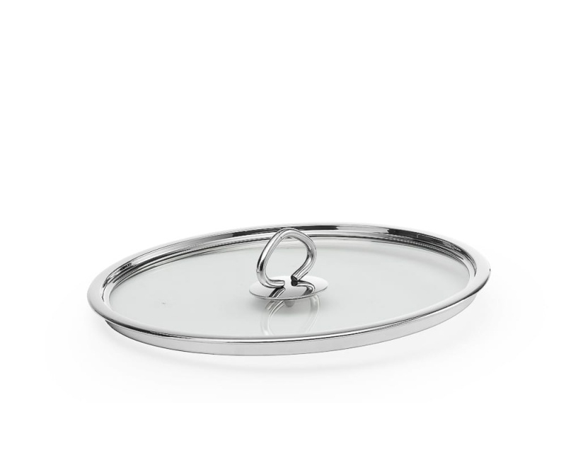 Glass lid with stainless steel rim- Patina