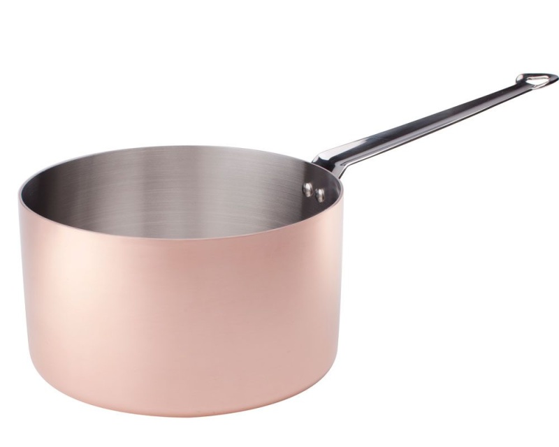 Casserole en cuivre avec fond à induction et intérieur en inox, 20cm - Agnelli