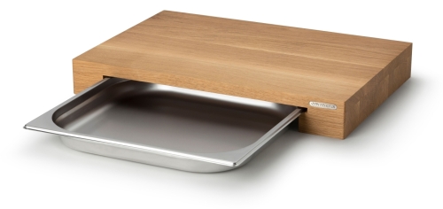 Chopping board with 1 draw, oak, medium - Continenta