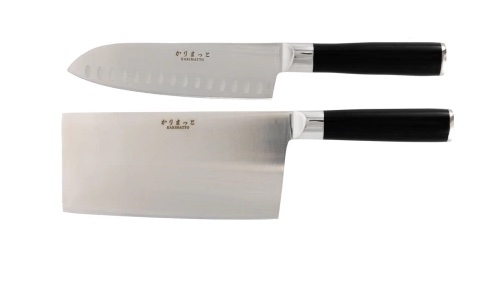 Couteau Santoku 17,5cm + Couteau chinoise 18cm - Karimatto