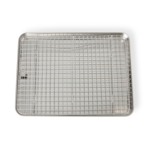 Gastro tray with rack, 40.5 x 40.5 cm, stainless steel – Culimat