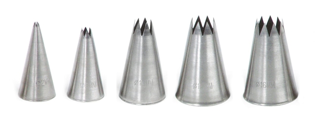 Piping nozzles, 5 pcs, Diameter 2-18 mm - Max