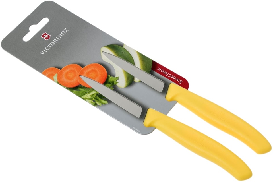 Paring knife, yellow, 8 cm - 2 sets - Victorinox