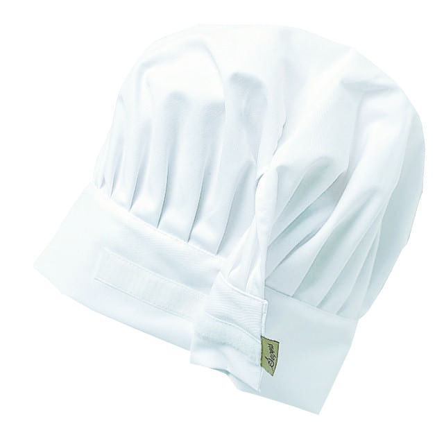 Chef hat adjustable one size, 50/50% cotton/polyester.