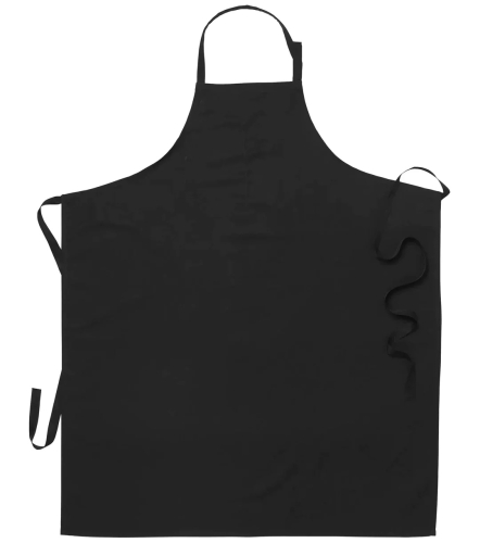 Bib apron, black 90 x 110 cm - Segers