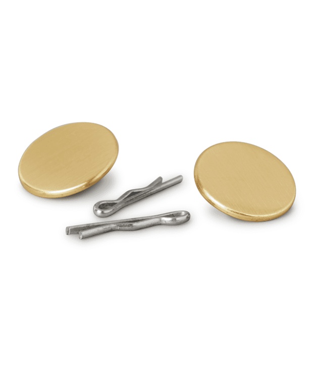 Brass buttons with clips, for chef's jacket, 5-pack