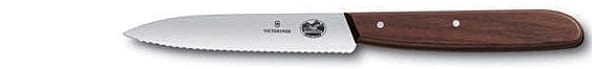 Vegetable knife 10 cm, serrated with wooden handle - Victorinox