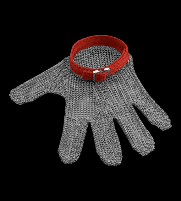 Protective glove in rfr chain mail, price per piece.