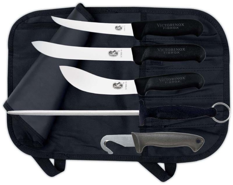 Knife case nylon, 5-compartment / black