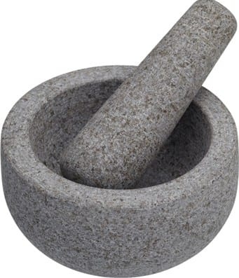 Mörser und Stößel aus Granit, 12x6,5 cm, Geschenkbox