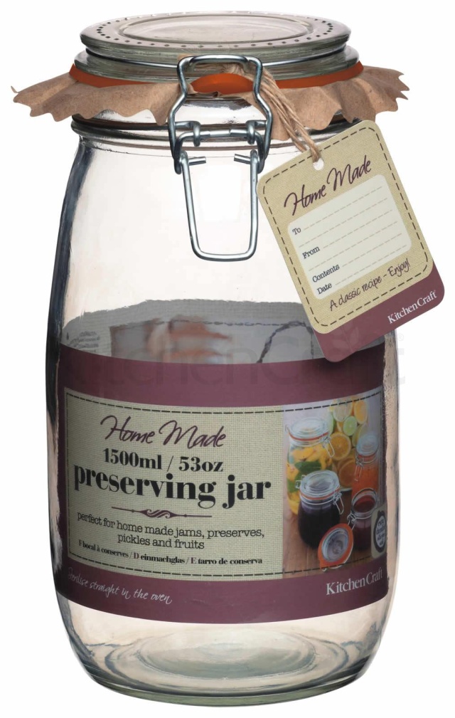 Glass jar with clip lid, 1500 ml