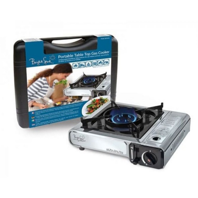 Gas stove with ignition fuse, stainless steel- Bright Spark