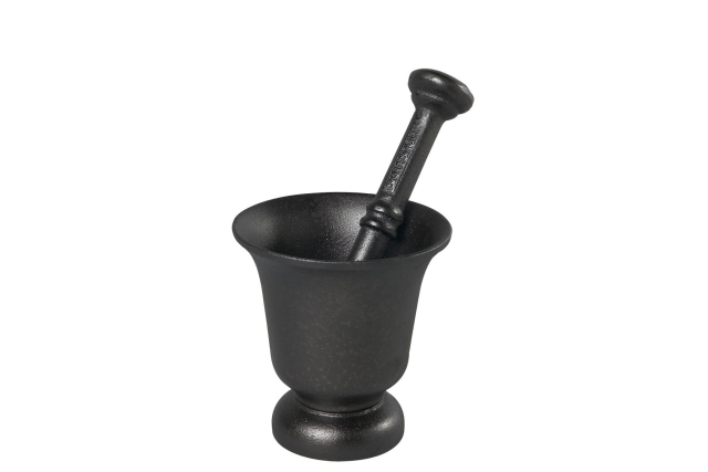 Mortar with foot 11.5 cm high, cast iron