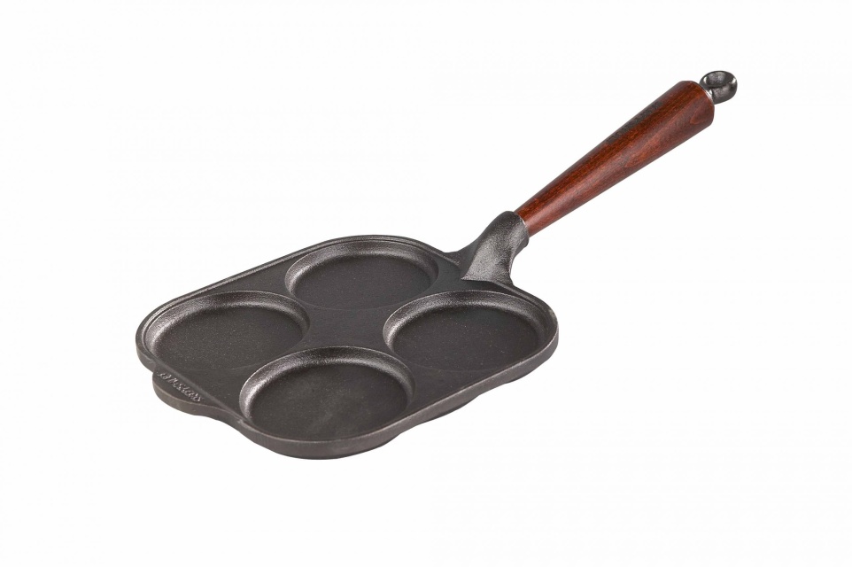 Egg/blini pan 20x20 cm, Wooden handle - Skeppshult