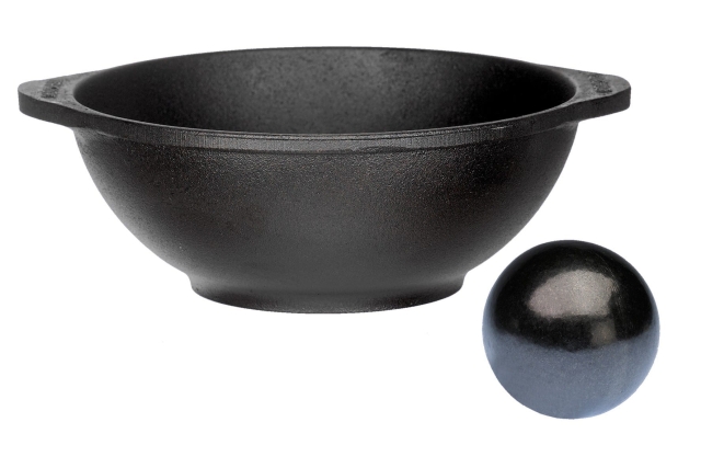 Mustard bowl with accompanying bowl, cast iron - Skeppshult