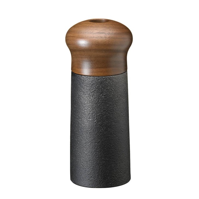 Salt shaker cast iron & walnut, 12cm - Skeppshult
