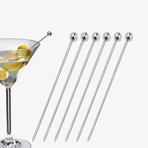 Bâtonnets à cocktail en acier inoxydable, paquet de 6 - Cilio