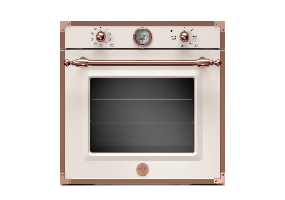 Ivory white built-in oven with brass Gastronorm s, 60 cm, Heritage - Bertazzoni