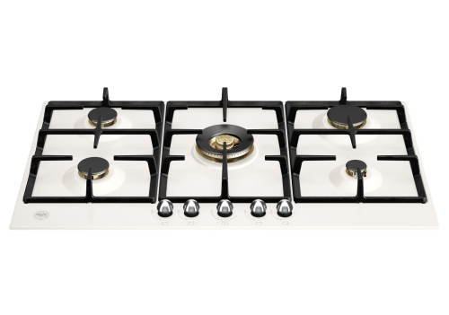 Heritage gas hob, 90 cm, Ivory white - Bertazzoni