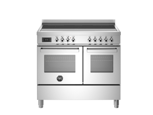 Induction Cooker Professional, 100 cm, 5 Zones, Double Oven, Stainless Steel - Bertazzoni