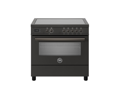 Induction cooker Professional, 90 cm, 5 Zones, Single oven, Carbonio - Bertazzoni
