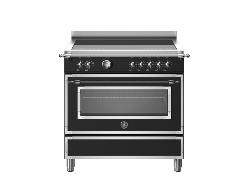 Induction cooker Heritage, 90 cm, 5 Zones, Single oven, Matt black - Bertazzoni