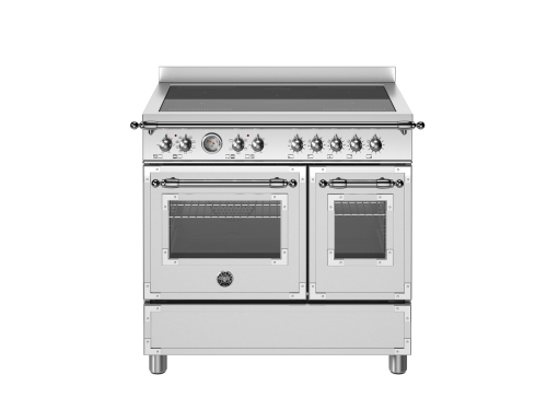 Heritage Induction Cooker, 90 cm, 5 Zones, Double Oven, Stainless Steel - Bertazzoni