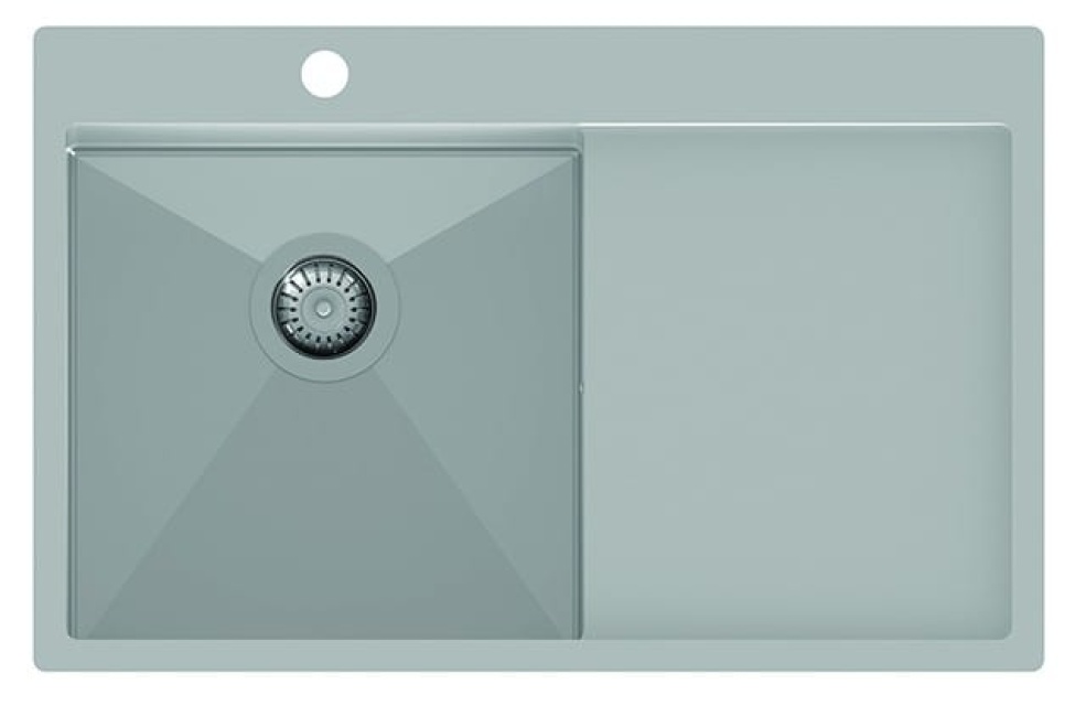 Evier inox 780 x 500 mm avec étagère à droite