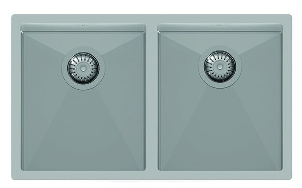 Stainless steel double sink 760 x 450 mm
