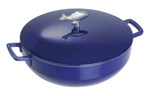 Bouilabaisse pan in cast iron, 28 cm, 4.65 litres, Blue - Staub