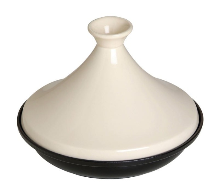 Tajine aus Gusseisen, 20 cm, Schwarz/Creme - Staub