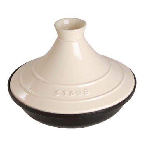 Tajine aus Gusseisen, 20cm, Schwarz/Creme - Staub