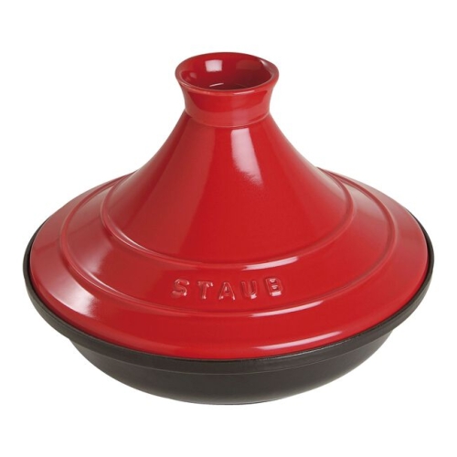 Tajine aus Gusseisen, 28 cm, Schwarz/Rot - Staub