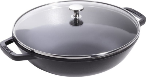 Wok with glass lid, black - Staub