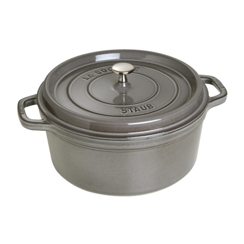 Enameled Cast Iron Pot, Grey - Staub