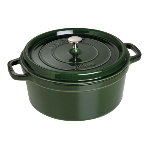 Enameled Cast Iron Pot, Green - Staub