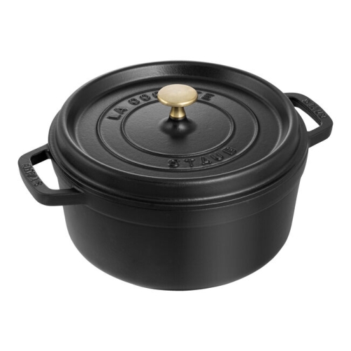 Enameled Cast Iron Pot, Black - Staub