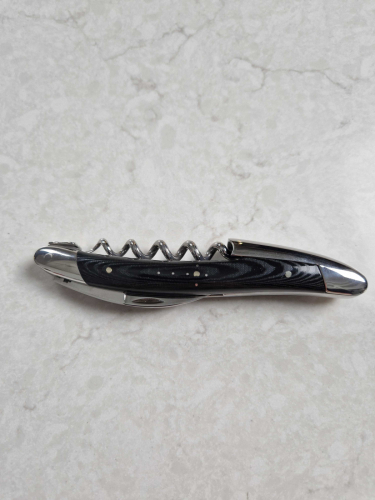 Sommelier, handmade waiter knife with black micarta handle - Forge de Laguiole