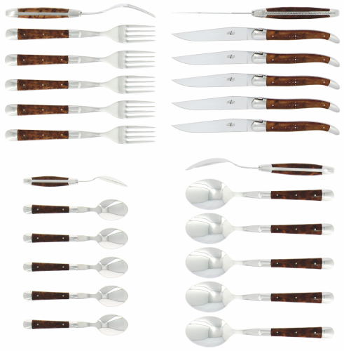 Ensemble de couverts 03, manches Tuja, polis, Tradition - Forge de Laguiole