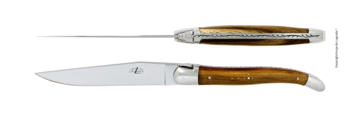 Zwei Messer, Pistage Griff, poliert, Tradition - Forge de Laguiole