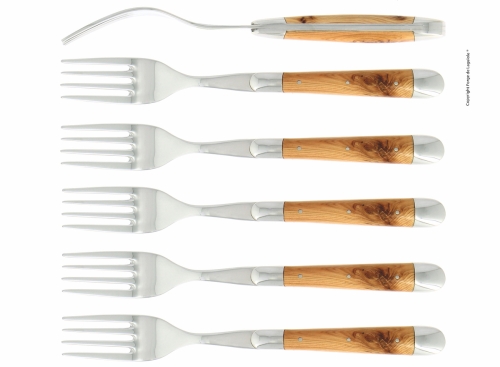 Sechs Gabeln, En Griff, poliert, Tradition - Forge de Laguiole