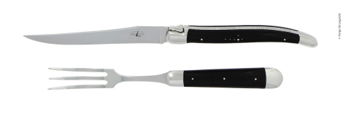 Carving set 17 cm, Ebony handle, polished, Tradition - Forge de Laguiole