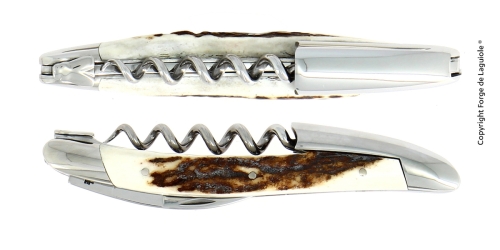 Deer antler sommelier knife, polished, Tradition - Forge de Laguiole