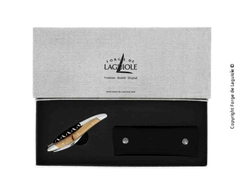 Wooden Sommelier knife from Vines, damascened with decoration, Collection - Forge de Laguiole