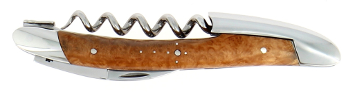 Sommelier knife made of wood, damascened with decoration, Collection - Forge de Laguiole